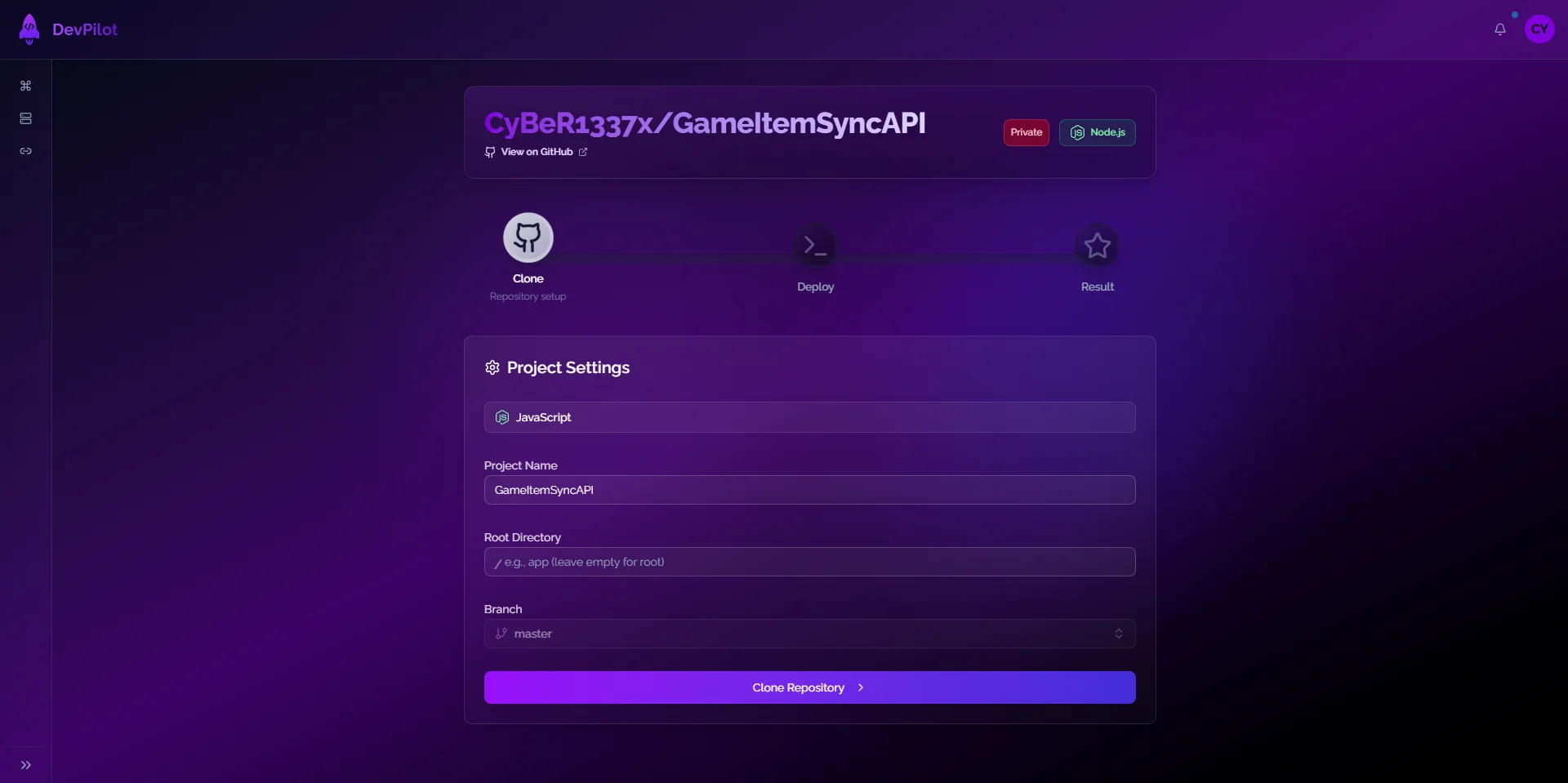 Deployment 1 - Clone Repository