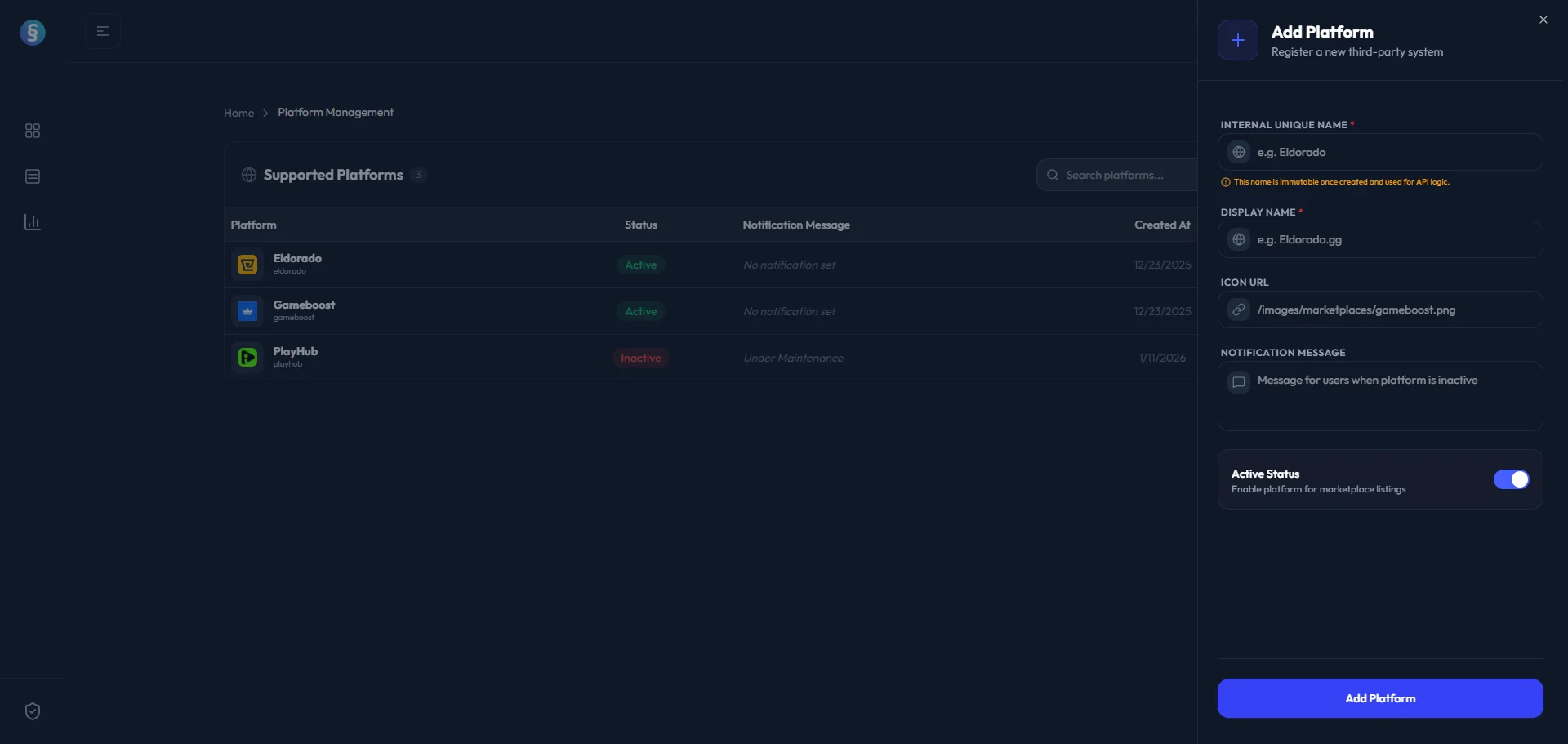Platform Configuration